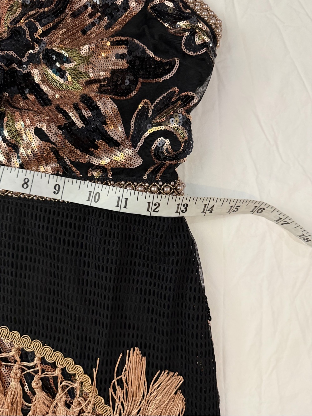 NWT 12th TRIBE Like Gold Dust Sequin Fringe Dress Festival S - Picture 11 of 16